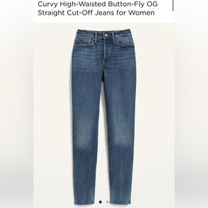 Curvy High-Waisted Button-Fly OG Straight Cut-Off Jeans for Women, size 6 NWT